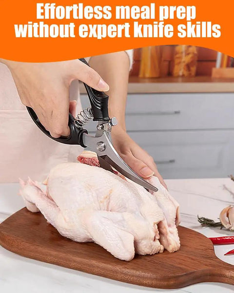 Super Tough Kitchen Shears That Make Light Work Of Cutting Whole Chickens Turkeys And Fish Bones Thanks To The Handy Spring Loaded Design Which Cuts Down Hand Fatigue Stainless Steel Scissors Built For Serious Kitchen Duty And Everyday Use