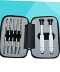 Open case showing 24 Piece All In One Eyeglasses Repair Kit with Sunglasses Screwdriver Set for Quick Repairs Lightweight and Portable