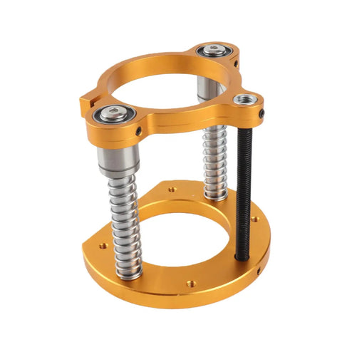 Legit Adjustable Router Table Lift With Smooth As Butter 70mm Stroke And Rock Solid Aluminum Construction, aluminum frame with springs.