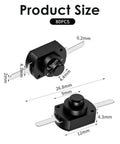 80 Piece Mini Latching Push Button Switch On Off Self Lock DC 30V 1A Black Micro Switch size diagram
