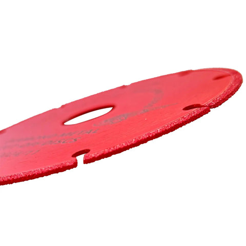 Side view of 4-1/2 Inch Diamond Cutting Wheel For Angle Grinder Dry Cut Metal Cut Off Up To 100X Longer Life Than Standard Discs 7/8 Inch Arbor.