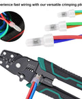 Pro Grade Heavy Duty Closed End Crimp Terminal Kit With Multi Tool, 580 Pcs Pack, Includes CE1 300, CE2 200, CE5 80 shown with wiring