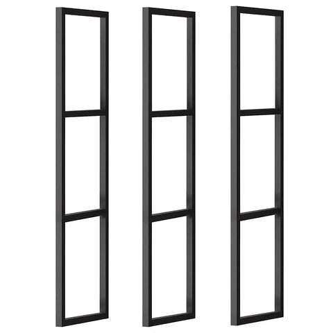Heavy Duty 3 Layer Wall Mount Shelf Brackets With Included Screws Black Steel Floating Shelf Brackets, 30 cm wide, 3 pack