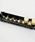Premium Smart Led Lighting Shower System With Thermostatic Diverter brass mixing block with black and gold finish.