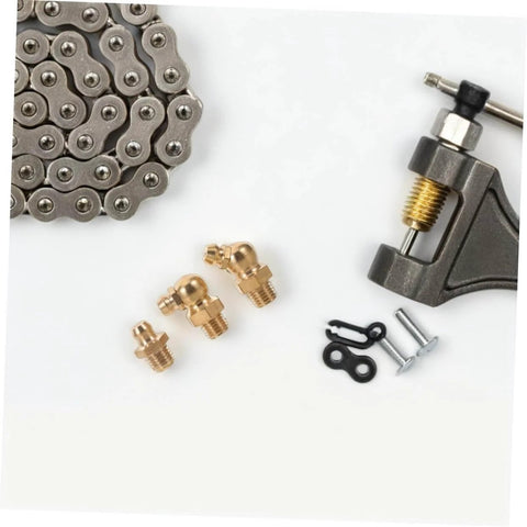 Heavy Duty 9pcs Grease Fitting Kit With Copper Nipples For Automotive And Excavator Maintenance, Straight And Angled Nozzles