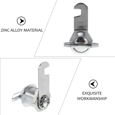 Keyless Cabinet Locks With Anti Theft Cam Latch Zinc Alloy Metal Drawer Lock Set close-up showing zinc alloy material.