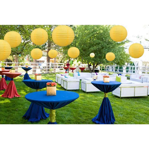 Bright Yellow Round Paper Lanterns Set, 10 Pack With Two Lanterns Each In 4 6 8 10 And 12 Inch Sizes, Easy To Assemble Hanging Decor That Brings A Fun Vibe To Birthday Parties, Weddings, Baby Showers, Halloween And Home Party Decor