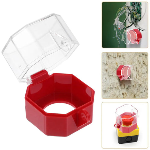 Power Switch Lockout Cover For Emergency Stop Buttons And Push Switches, Built Tough Industrial Safety Protector, 2.95x2.16x2.16 in