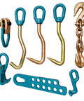 Set 20 Heavy Duty Auto Body Frame Machine Sheet Metal Hook And Tool Plate Clamp Kit For Frame Repair And Pulling With Pro Grade Multi Hole Pull Plate And Clamps displayed