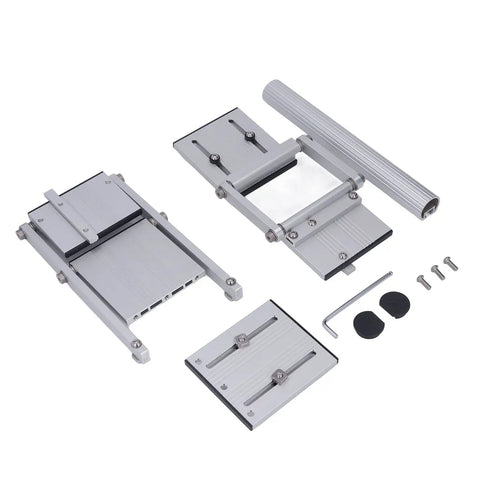 Circular Saw Track Kit For Workbenches Pro Grade Aluminum Alloy Double Layer Guide Rail with screws and wrench set laid out