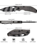 Duane Dwyer Collaboration Folding Knife 3.54 Inch CPM S35VN Blade with titanium handle showing dimensions and features
