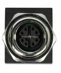 Front view of M12 X-Coded 8-Pin Female Connector for RJ45 Ethernet Adapter, waterproof IP67, industrial use