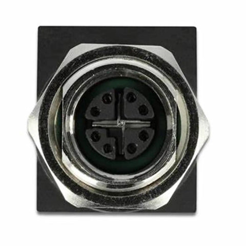 Front view of M12 X-Coded 8-Pin Female Connector for RJ45 Ethernet Adapter, waterproof IP67, industrial use