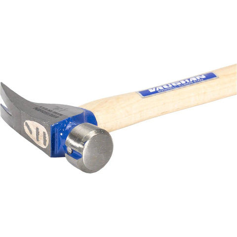 California Framer Hammer 19 Oz Smooth Face With Nail Starter, Made In The USA, showing the steel head and hickory handle.