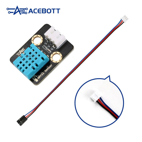 Three Pack DHT11 Temperature And Humidity Sensor Module For Arduino 3.3V To 5V Digital Sensor With Wires, one module with cable