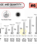 210 Piece Stainless Steel Button Head Torx Sheet Metal Screws Set With Tamper Proof Security, Includes T15 Bit, various sizes