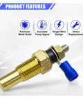 Universal Water Coolant Temperature Sensor 1/8 NPT Thread with straight up plug for direct replacement, featured with metal build.