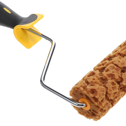 Slick Pineapple Texture Paint Roller featuring a heavy duty ergonomic handle and quick rinse sponge pad for wall makeover