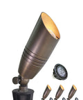 Brass Landscape Spotlight 4-Pack With Bulb Kit Dope Outdoor Uplights For House And Tree Low Voltage 12V LED with ground stakes