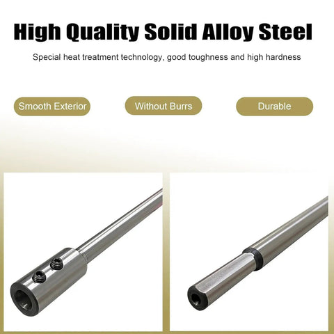 High quality solid alloy steel for Ten Inch Alloy Steel Forstner Bit Extension Rod For 3/8 Inch Drills, no burrs, durable.