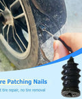 All-In-One Tire Repair Nails Kit For Cars, Motorcycles, And Trucks With 2 Sizes, DIY Friendly Plug Kit For Quick Puncture Fixes in use