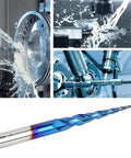 Heavy Duty 2 Flute Tungsten Carbide End Mill With Blue Super Hard Coating For Industrial Milling R0.5 Radius 47mm Cutting Length