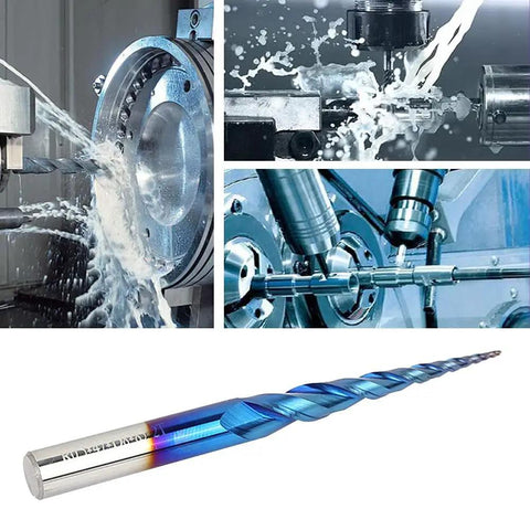 Heavy Duty 2 Flute Tungsten Carbide End Mill With Blue Super Hard Coating For Industrial Milling R0.5 Radius 47mm Cutting Length
