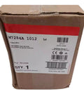 Heavy Duty Electric Damper Actuator M7284A1012 packaging box with technical specifications for HVAC use.
