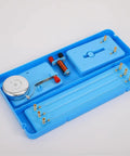 Magnetic Levitation Electric Fan Experiment Kit With Hand Crank Generator in blue ABS case, components visible