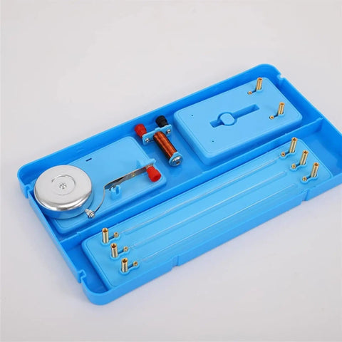 Magnetic Levitation Electric Fan Experiment Kit With Hand Crank Generator in blue ABS case, components visible