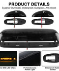 Three Piece Smoked Amber Cab Roof Marker Lights Kit With 30 LED For 2002 To 2007 Chevy Silverado And GMC Sierra Trucks detail view.