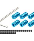 Rigid Aluminum Shaft Coupler 6.35mm To 6.35mm For 3D Printers And CNC Machines 25x14mm Blue with screws and spanner