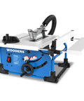 Badass 8 Inch Table Saw Driven By A Beefy 15 Amp 5500 Rpm Motor With Heavy Duty 80 Tooth Carbide Blade for precision cuts.