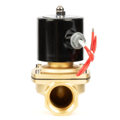 Brass Solenoid Valve One And A Quarter Inch 24V DC Normally Closed With Viton Seal front view