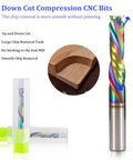 Dope Up Down Compression Spiral Router Bit For Wood Engraving And Grooving One Quarter Inch Shank Two Flute DLC Coated Solid Carbide