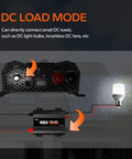 DC Load Mode setup showing connection to small DC loads with Heavy Duty 12V 40A DC To DC Lithium Battery Charger.