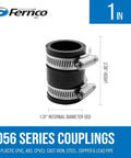 1 Inch Flexible PVC Pipe Coupling For Plastic And Copper Plumbing Connections, Leak Proof Elastomeric PVC Fittings