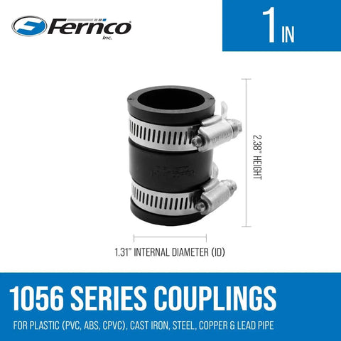1 Inch Flexible PVC Pipe Coupling For Plastic And Copper Plumbing Connections, Leak Proof Elastomeric PVC Fittings