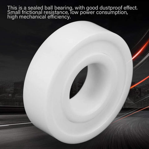 Two white ceramic deep groove ball bearings, 12x28x8 mm, double sealed