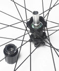 Hub detail of Carbon Fiber Road Bike Wheelset 50mm Deep 700c Clincher Tubeless Disc Center Lock Rims Wave Profile For Aero 19mm