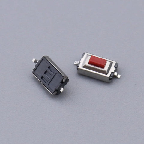 100 Pieces Micro Switch Tactile Push Button Switch Tact Switch 6x3x2.5mm SMD Surface Mount Momentary For Car Boat Light Treadmill TV Instrument Electrical Equipment Durable ABS Easy Install, two SMD tactile switches, one red ABS