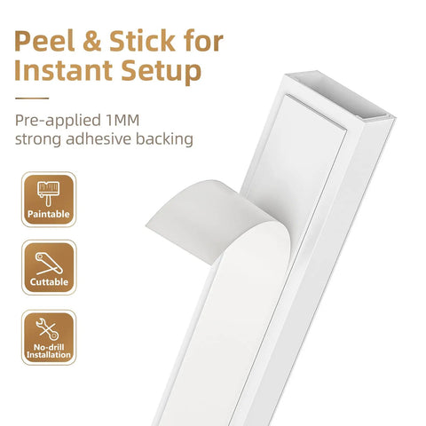 Effortless Wall Cable Hideaway Kit For TVs No More Dangly Cords With Self Adhesive One Cord Covers White Keeps Your Setup Clean And Safe Quick Install For Home Theater Living Room Or Office