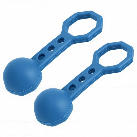 Eujgoov Magnetic Stud Finder 2 Pack, Handheld Wall Detector for Metal with blue plastic handles and round ends for easy grip.