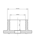 Technical drawing of Hella Secure Ripple Deep Grip Replacement Jaws For Wood Lathe Chucks NCK Series, 60-79mm bore size.