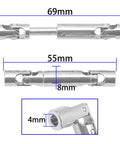 Steel Driveshaft Upgrade 55-69mm For 2024 MN99S MN98 1 12 Scale RC Car, 69mm steel shaft with 8mm diameter