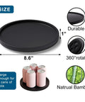 Dope Lazy Susan Organizer For Kitchen Cabinets And Pantry Bamboo Turntable 8.6" Black Tray Display