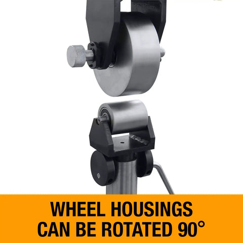 Heavy Hauler 45 Inch English Wheel for Metal Fabbing Shapes 16 Gauge Steel and Copper with 90° rotating wheel housings.