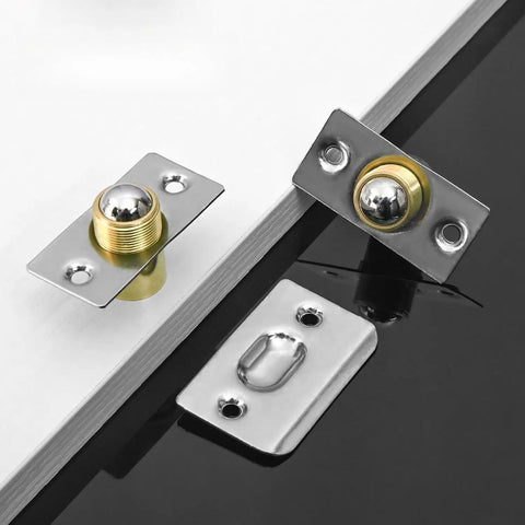 2 Pack Ball Spring Closet Door Catch Replacement For French Doors And Cabinets with adjustable latch and strike plate