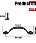 12 Pack Black Barn Door Handles Zinc Alloy Gate Pulls For Cabinets Drawers And Closets With Mounting Screws Included diagram