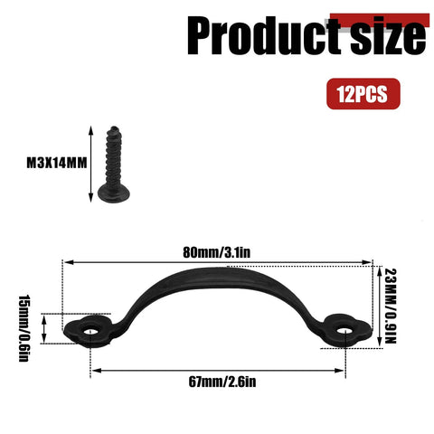 12 Pack Black Barn Door Handles Zinc Alloy Gate Pulls For Cabinets Drawers And Closets With Mounting Screws Included diagram